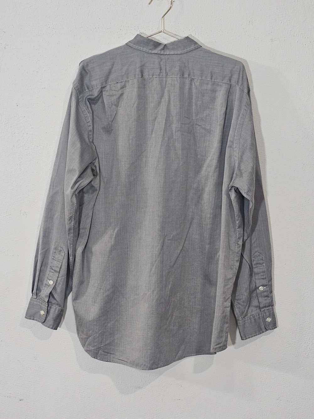 Vintage 90s Polo Ralph Lauren Lowell Sport Shirt Men's XL Gray Herringbone Cotto - Picture 2 of 9